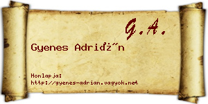 Gyenes Adrián névjegykártya