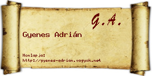 Gyenes Adrián névjegykártya